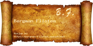 Bergman Filotea névjegykártya